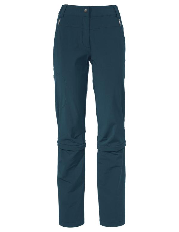 VAUDE Women's Farley Stretch Capri T-Zip Pants III dark sea Gr&ouml;&szlig; 34-Short