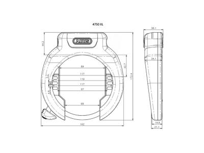 Abus Lock Abus Ring 4750XL NR With Removable Key Black Produktbild 1