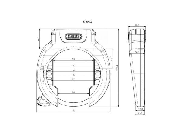 Abus Lock Abus Ring 4750XL NR With Removable Key Black Produktbild 1