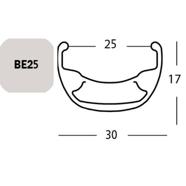 Exal FELGE BE 25, 28" 32L SCHW 25-622 VL:6,5MM EINFACHOESEN