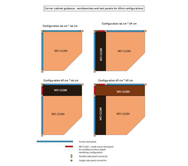 VAR Holz-Arbeitsplattenverl&auml;ngerung T69 Ecke MO-52288 865 x 230 x 40 mm Produktbild 1