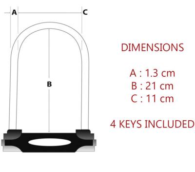 Master Lock Bügelschloss 8195 Grau 13 mm x 210 mm x 110 mm Schlüssel Produktbild 4