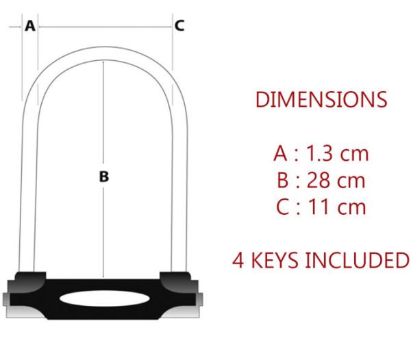 Master Lock B&uuml;gelschloss 8195LW Grau 13 mm x 280 mm x 110 mm Schl&uuml;ssel Produktbild 4