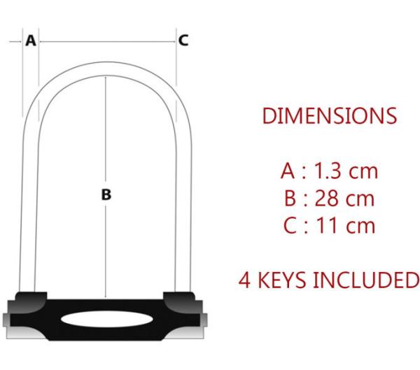 Master Lock B&uuml;gelschloss 8195LW Rot 13 mm x 280 mm x 110 mm Schl&uuml;ssel Produktbild 4