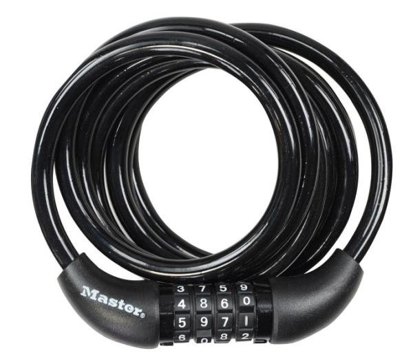 Master Lock Kabelschloss 8221 Schwarz 8 mm x 1800 mm Zahlenkombination einstellbar