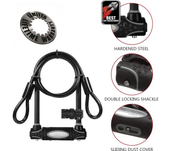 Master Lock B&uuml;gelschloss 8274 Schwarz 13 mm x 210 mm x 110 mm / 10 mm x 1200 mm Schl&uuml;ssel Produktbild 1