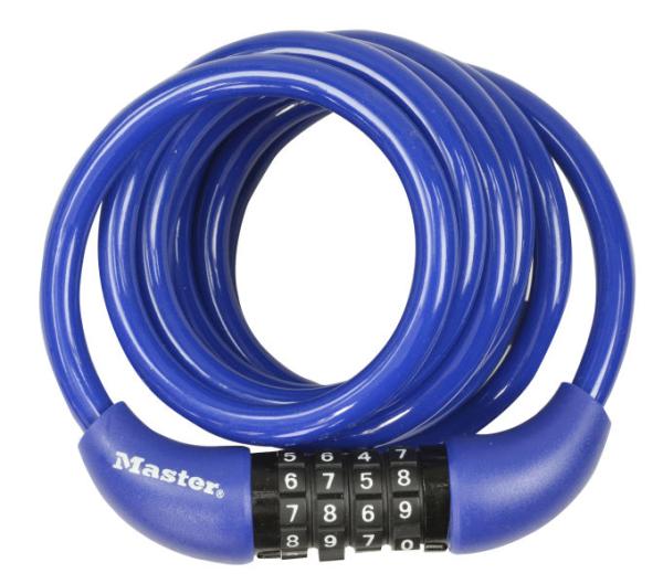 Master Lock Kabelschloss 8221 4er Pack 8 mm x 1800 mm Zahlenkombination einstellbar Produktbild 1