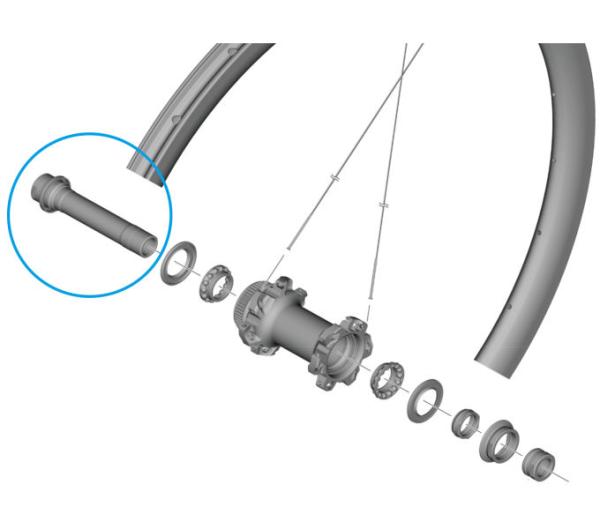 SHIMANO Hohlachse f&uuml;r WH-R9270-C50-TU-F VR