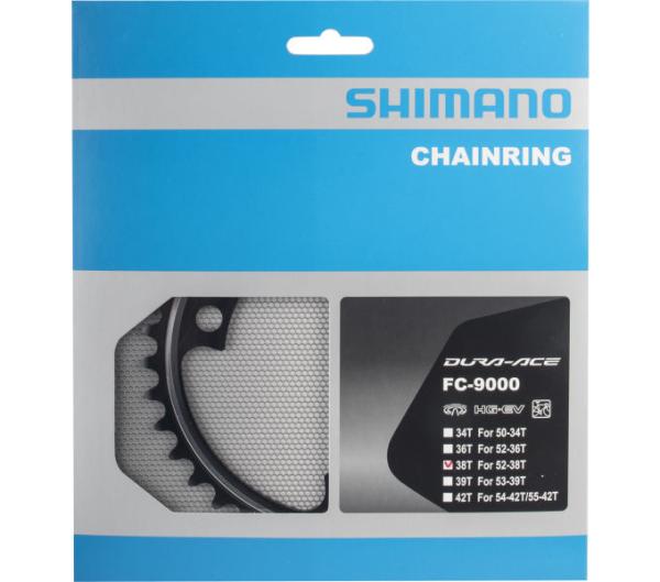 SHIMANO Kettenblatt DURA-ACE FC-9000 38 Zähne Schwarz